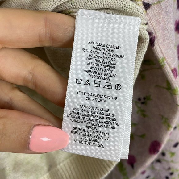 Joie Verna Floral Crew Neck Sweater Lilac Pink NWT - Picture 9 of 10